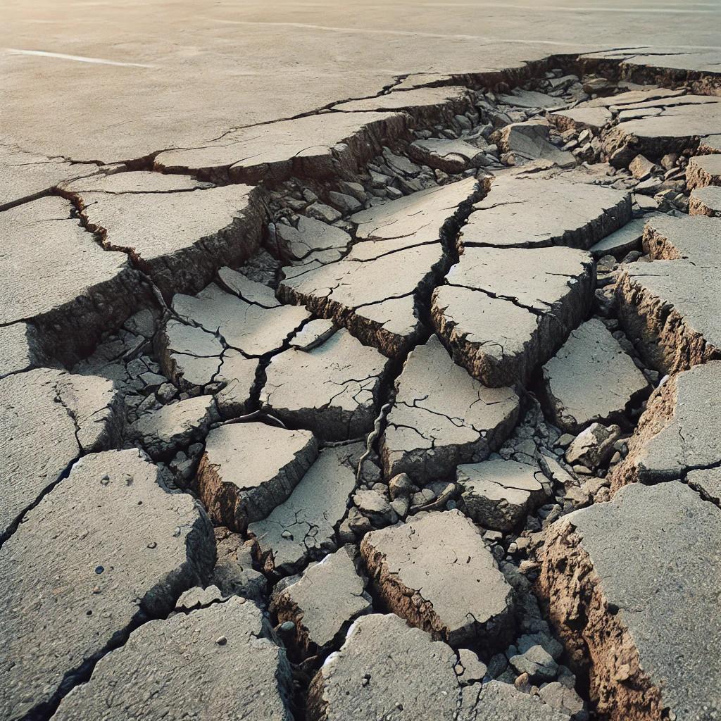 Concrete with cracks